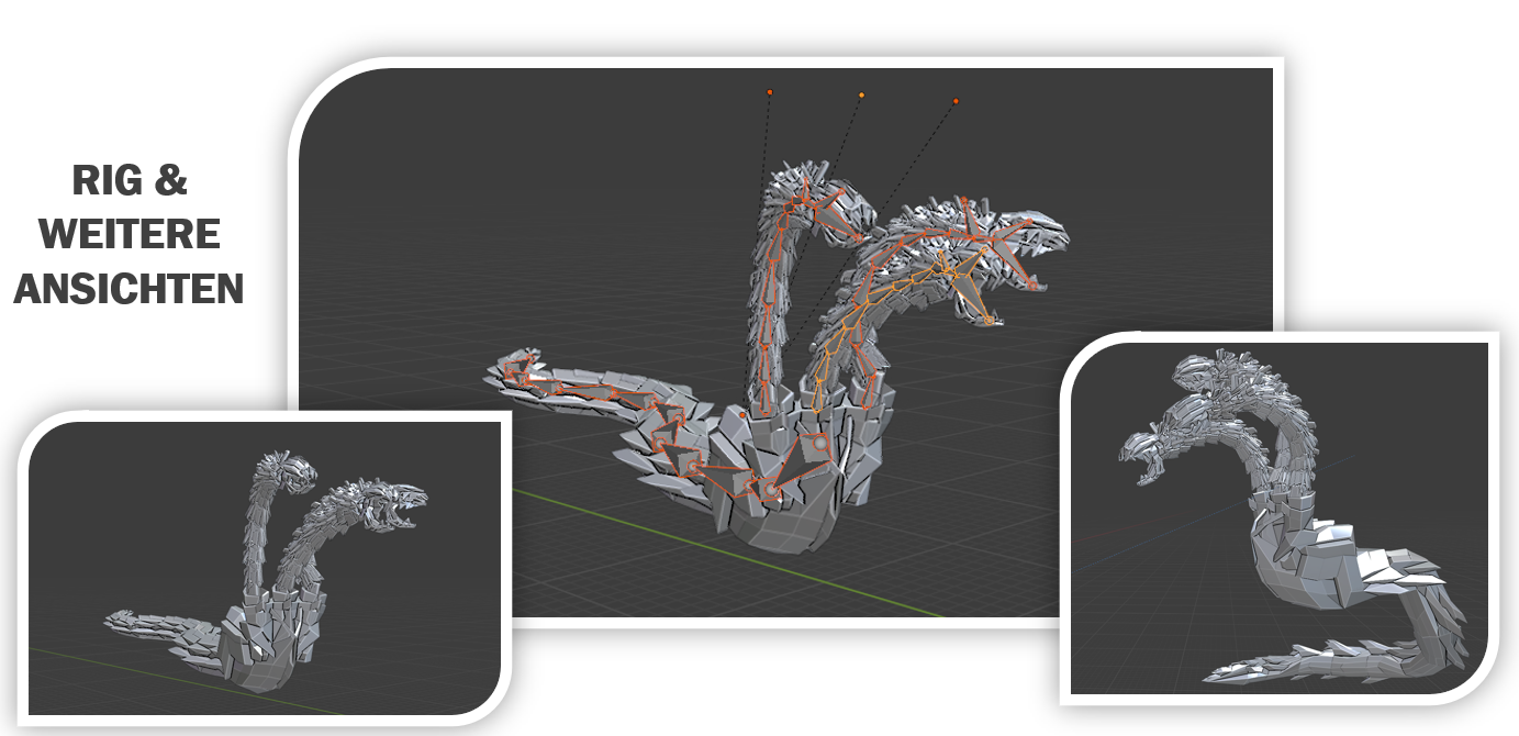 Cyber Hydra — rig and pose